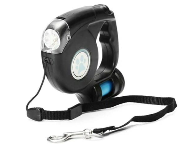 LED Light Retractable Dog Leash With Flashlight And ...