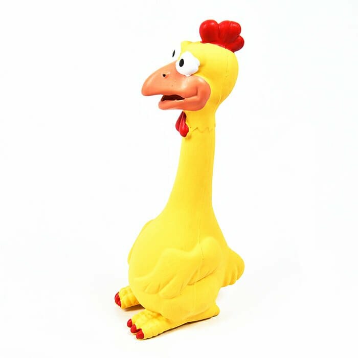 Yellow Red Soft Plastic Squeeze Shrilling Chicken Toy O3O8 2X 